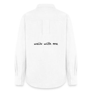 Marche avec moi - Chemise Oxford Femme - blanc - Dos - AI Model Female 172 light (172cm)
