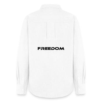 l’inscription freedom - Chemise Oxford Femme - blanc - Dos - AI Model Female 172 light (172cm)
