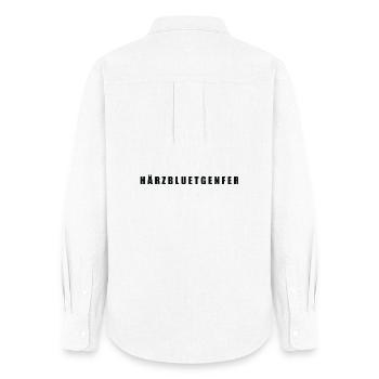 Härzbluetgenfer Kanton Genf - Frauen Oxford Hemd - Weiß - Hinten - AI Model Female 172 light (172cm)