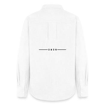 Accident vasculaire cérébral en 2026 - Chemise Oxford Femme - blanc - Dos - AI Model Female 172 light (172cm)