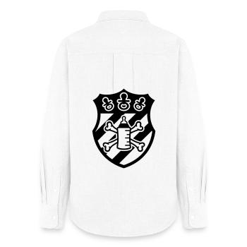 Armoiries Sucette Pirate – Cadeau pour Bébé & Enfant - Chemise Oxford Femme - blanc - Dos - AI Model Female 172 light (172cm)