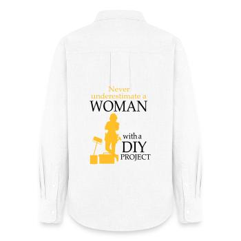 2541614 128189769 DIY - Women's Oxford Shirt - white - Back - AI Model Female 172 light (172cm)