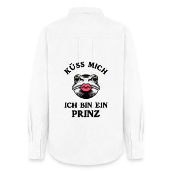 Frosch Kostüm Prinz Kostüm Märchen Froschkönig  - Frauen Oxford Hemd - Weiß - Hinten - AI Model Female 172 light (172cm)