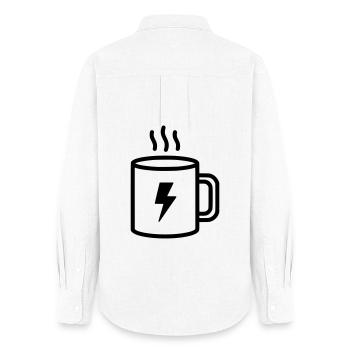 Coffee Cup Flash Energy - Women's Oxford Shirt - white - Back - AI Model Female 172 light (172cm)