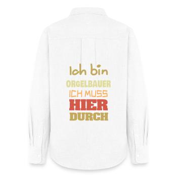 Gift for organ builders - Women's Oxford Shirt - white - Back - AI Model Female 172 light (172cm)