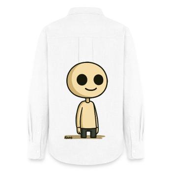 Simple cartoon character with round head - Women's Oxford Shirt - white - Back - AI Model Female 172 light (172cm)