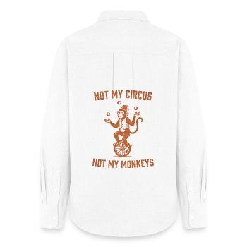 Pas mon cirque, pas mes singes - Chemise Oxford Femme - blanc - Dos - AI Model Female 172 light (172cm)