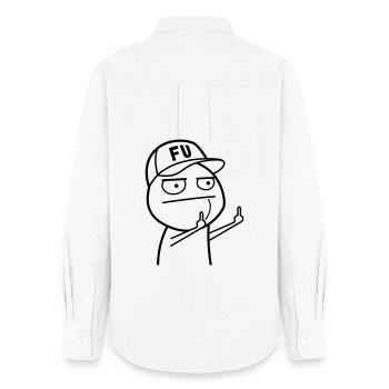 FU Meme mit Basecap (Farbe änderbar) - Frauen Oxford Hemd - Weiß - Hinten - AI Model Female 172 light (172cm)