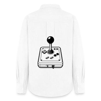 Retro joystick - Women's Oxford Shirt - white - Back - AI Model Female 172 light (172cm)