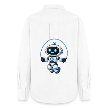 Robot sauteur à la corde - Chemise Oxford Femme - blanc - Dos - AI Model Female 172 light (172cm)