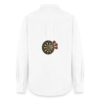 Vintage Dartboard Flair - Women's Oxford Shirt - white - Back - AI Model Female 172 light (172cm)