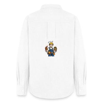 Power Plant Tired Circuit - Women's Oxford Shirt - white - Back - AI Model Female 172 light (172cm)