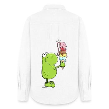 Grenouille avec glace - Chemise Oxford Femme - blanc - Dos - AI Model Female 172 light (172cm)
