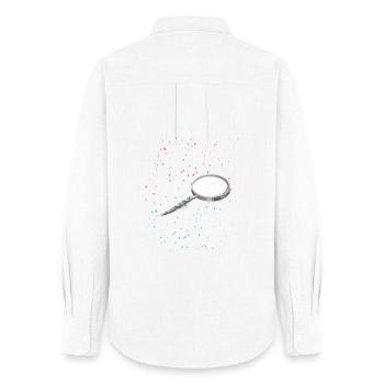 lupe magnifying glass - Frauen Oxford Hemd - Weiß - Hinten - AI Model Female 172 light (172cm)