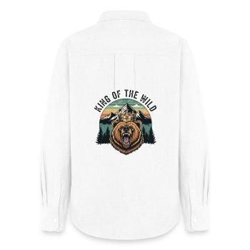 King of the wild - Women's Oxford Shirt - white - Back - AI Model Female 172 light (172cm)