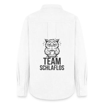 Équipe Insomniaque – Hibou Fatigué - Chemise Oxford Femme - blanc - Dos - AI Model Female 172 light (172cm)