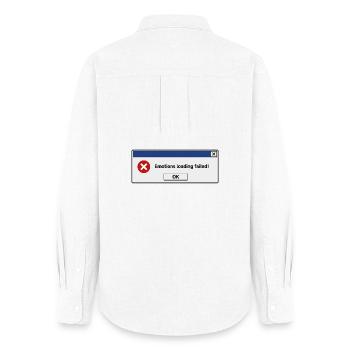 Émotions Chargement échoué | Humour introverti - Chemise Oxford Femme - blanc - Dos - AI Model Female 172 light (172cm)