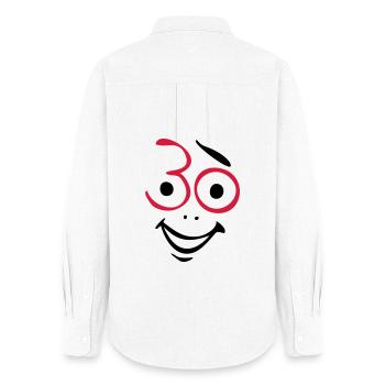 Juhu 30 ans! - Chemise Oxford Femme - blanc - Dos - AI Model Female 172 light (172cm)