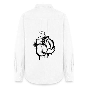 Deux gants de boxe dans le style de graffiti - Chemise Oxford Femme - blanc - Dos - AI Model Female 172 light (172cm)