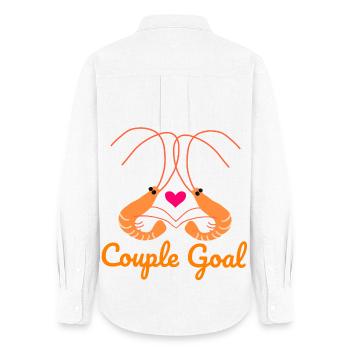 Couple Goal Shrimp Romantic Love Valentine's Day - Women's Oxford Shirt - white - Back - AI Model Female 172 light (172cm)