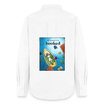 Meer der Worte - Frauen Oxford Hemd - Weiß - Hinten - AI Model Female 172 light (172cm)