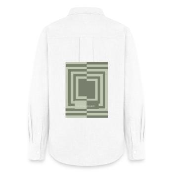 Common ground minimal geometric harmony - Women's Oxford Shirt - white - Back - AI Model Female 172 light (172cm)