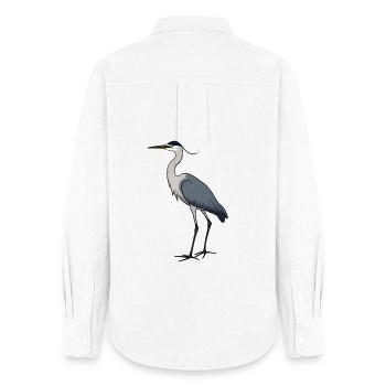 Grey Heron - Women's Oxford Shirt - white - Back - AI Model Female 172 light (172cm)