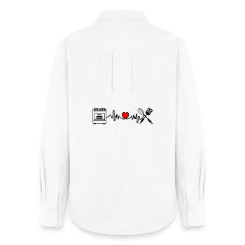 Cardio heart rate kitchen 4 - Women's Oxford Shirt - white - Back - AI Model Female 172 light (172cm)
