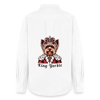 Yorkshire Terrier King - Women's Oxford Shirt - white - Back - AI Model Female 172 light (172cm)