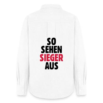 What winners look like - Women's Oxford Shirt - white - Back - AI Model Female 172 light (172cm)