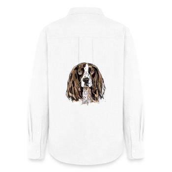 Spaniel - Frauen Oxford Hemd - Weiß - Hinten - AI Model Female 172 light (172cm)