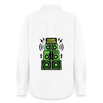 Sound System Speaker Techno Festival DJ - Women's Oxford Shirt - white - Back - AI Model Female 172 light (172cm)