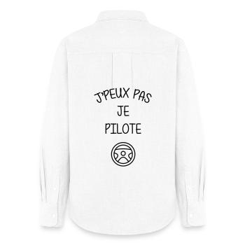 Course Automobile / Voiture / Sport / Pilote - Chemise Oxford Femme - blanc - Dos - AI Model Female 172 light (172cm)