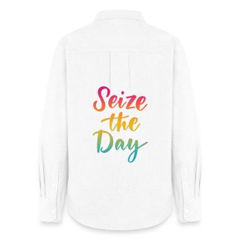 Seize The Day - Women's Oxford Shirt - white - Back - AI Model Female 172 light (172cm)