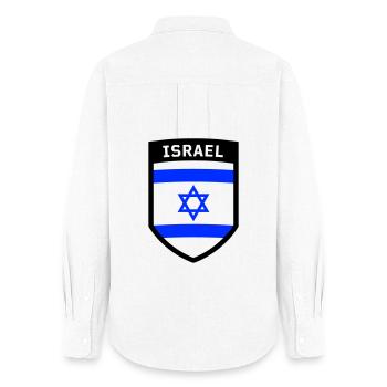 Coat of Arms Israel Star of David Jewish Flag Flag Stand - Women's Oxford Shirt - white - Back - AI Model Female 172 light (172cm)