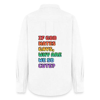 Mignon t-shirt arc-en-ciel Pride - Chemise Oxford Femme - blanc - Dos - AI Model Female 172 light (172cm)