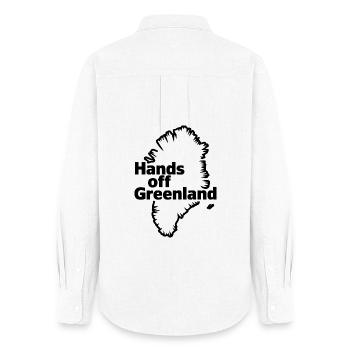 Hände weg von Grönland! - Grönland / Grønland - Frauen Oxford Hemd - Weiß - Hinten - AI Model Female 172 light (172cm)