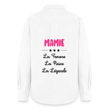 Mamie Mamy Grand-Mère Grand Mere Grands Parents - Women's Oxford Shirt - white - Back - AI Model Female 172 light (172cm)