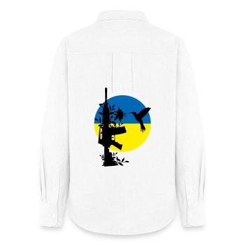 peace no war ukraine - Women's Oxford Shirt - white - Back - AI Model Female 172 light (172cm)