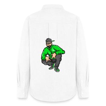 bad boy, rap, rapper, rapper, big up - Women's Oxford Shirt - white - Back - AI Model Female 172 light (172cm)