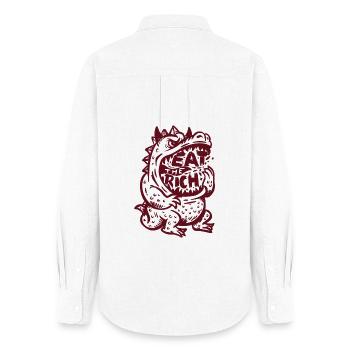 eat_the_rich - Women's Oxford Shirt - white - Back - AI Model Female 172 light (172cm)