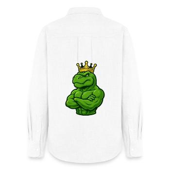 Dinosaure T-Rex fort avec couronne confiante - Chemise Oxford Femme - blanc - Dos - AI Model Female 172 light (172cm)