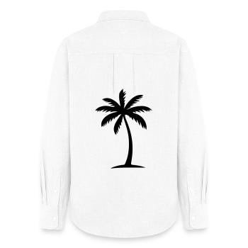 Palm Tree Icon - Women's Oxford Shirt - white - Back - AI Model Female 172 light (172cm)