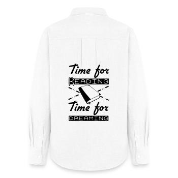 Time for Reading & Dreaming - Women's Oxford Shirt - white - Back - AI Model Female 172 light (172cm)