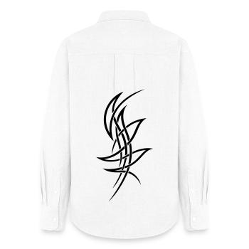 Ornement de tatouage tribal très filigrane. - Chemise Oxford Femme - blanc - Dos - AI Model Female 172 light (172cm)