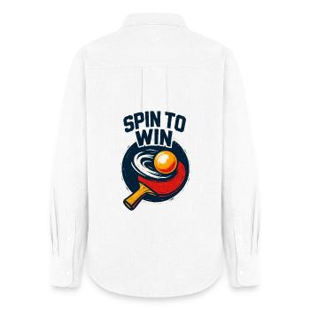 Spin to Win - Ping Pong - Chemise Oxford Femme - blanc - Dos - AI Model Female 172 light (172cm)