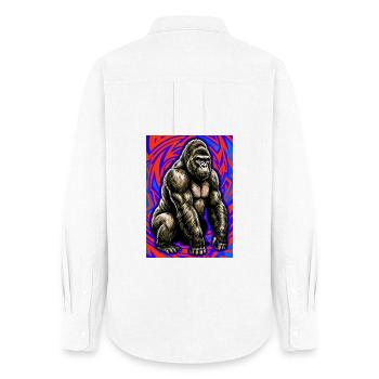 gorilla - Women's Oxford Shirt - white - Back - AI Model Female 172 light (172cm)