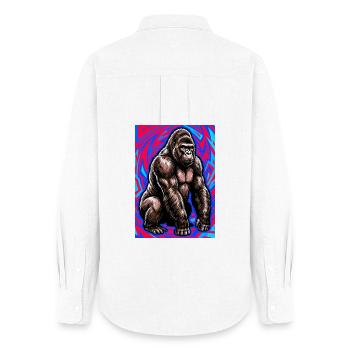 gorilla - Women's Oxford Shirt - white - Back - AI Model Female 172 light (172cm)