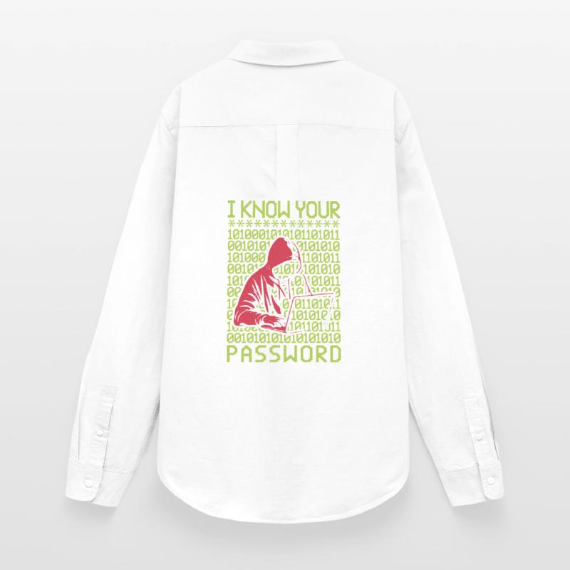 Hacker hackt Programmierer Linux Passwort Hacker Frauen Oxford Hemd