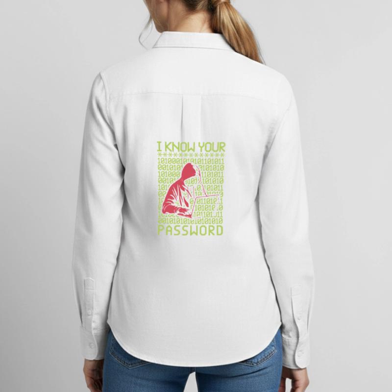 Hacker hackt Programmierer Linux Passwort Hacker Frauen Oxford Hemd